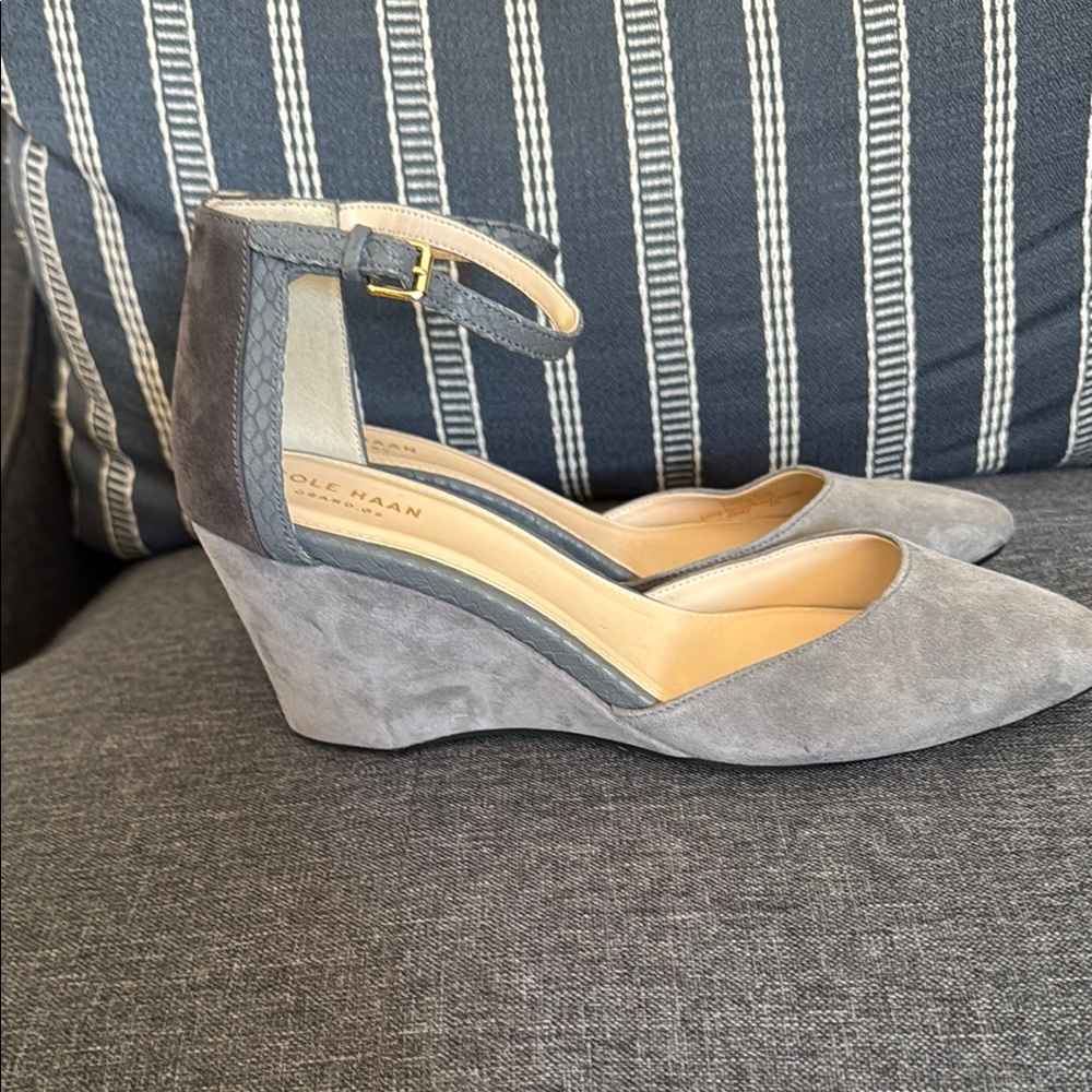 Cole Haan Women's Suede Gray Wedges
